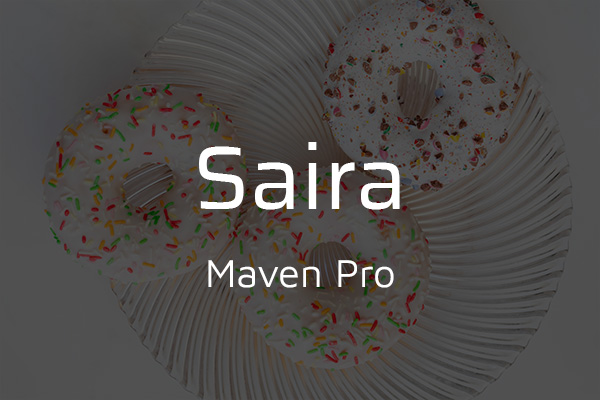 Schriftpaare für Website und Social Media: Saira und Maven Pro.